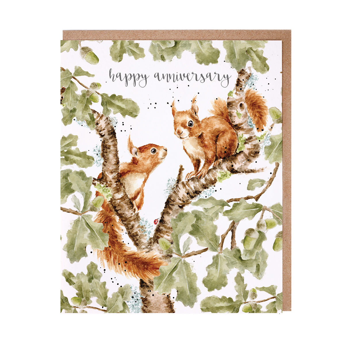 Wrendale greeting card "Happy Anniversary" - eekhoorn