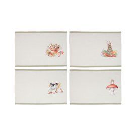 Wrendale - Placemats "Garden Friends" - set van 4