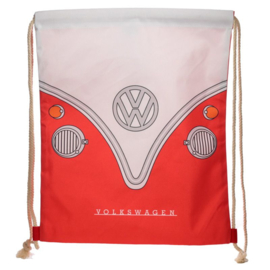 Drawstring rugzakje  - Volkswagen kampeerbus T1 - rood