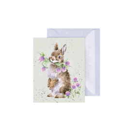 Wrendale mini card "Head Clover Heels" - konijn
