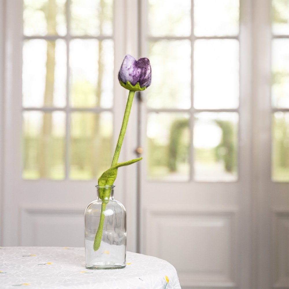 Vilten bloem - Tulp Pipa - paars