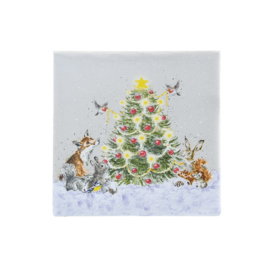 Wrendale coctail napkins "Oh Christmas Tree"