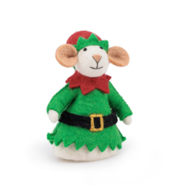 Vilten decoratie muis - Kerstelf