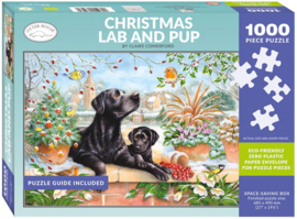 Otter House puzzel - 1000 - Christmas Lab & Pup