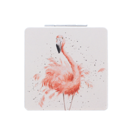 Wrendale compactspiegel "Pretty in Pink" - flamingo