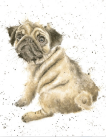 Wrendale mini card "Pug Love" - mopshond