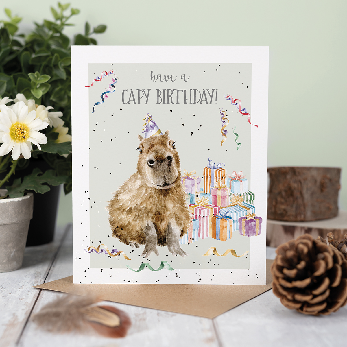 Wrendale greeting card "Have a Capy Birthday!" - capibara