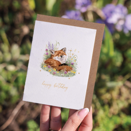 Wrendale card "Serenity" - "happy birthday" - vos