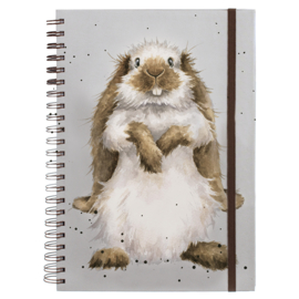 Wrendale A4 Notebook "Earisistible" - konijn