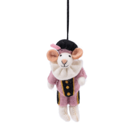 Vilten decoratie hanger "Pietermuis" - lichtroze