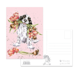 Wrendale postcard "Blooming with Love" - hond