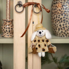 Vilten hanger - Shopaholic Poedel - beige