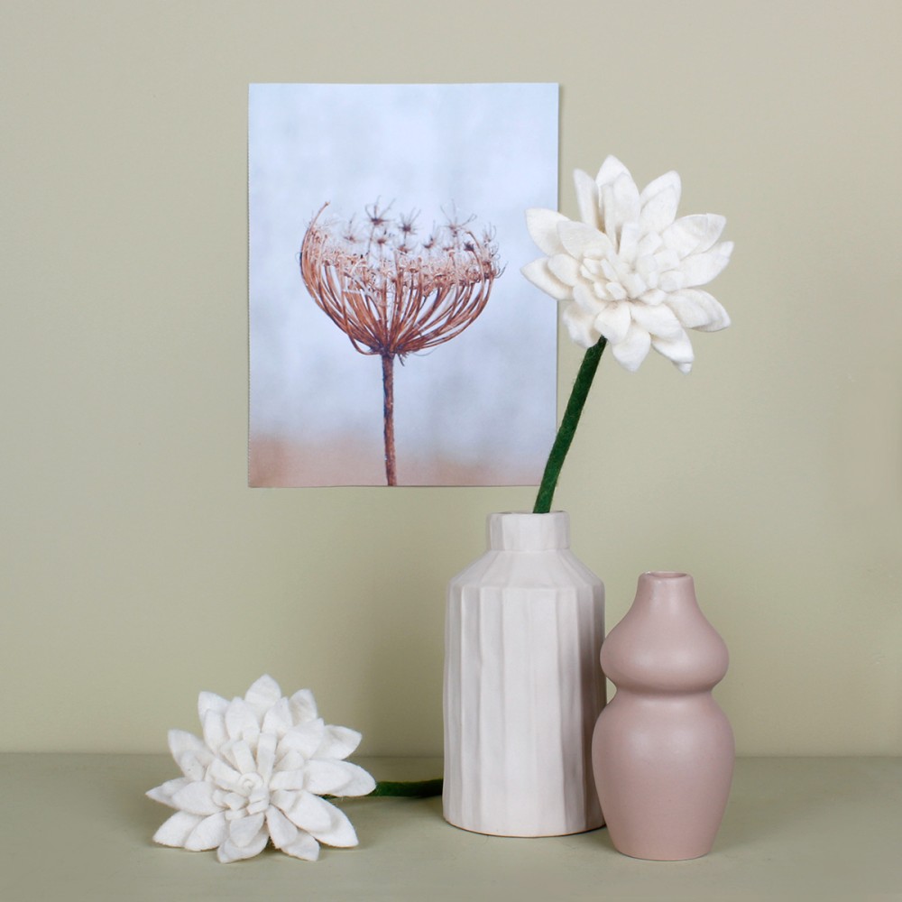 Vilten bloem - Gerbera wit
