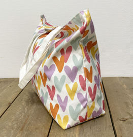 Canvas shopper - hartjes