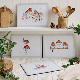 Wrendale Christmas Placemats Large "Festive Friends" - set van 4
