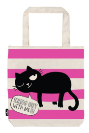 Grote katoenen shopper - Ed the Cat - Hang Out