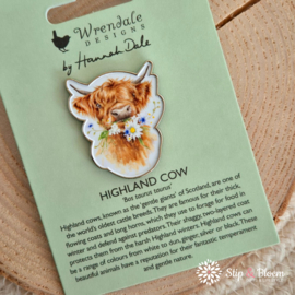 Wrendale Pin Badge - speldje "Daisy Coo" - hooglander