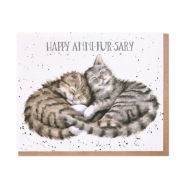 Wrendale greeting card "Happy Anni-Fur-Sary" - poes
