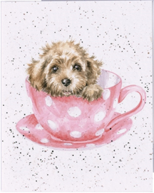 Wrendale mini card "Teacup Pup" - puppy