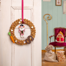 Vilten decoratie hanger "Pietermuis" - lichtroze