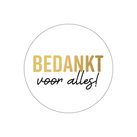Sticker - Bedankt voor alles! - per 5