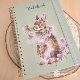 Wrendale A4 Notebook "Head Clover Heels" - konijn