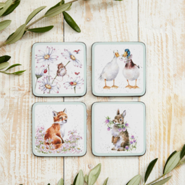 Wrendale Coasters "Wildflowers" - set van 4