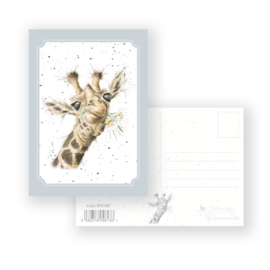 Wrendale postcard "Birthday Flowers" - giraf