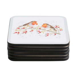 Wrendale Christmas Coasters "Festive Friends" - set van 6