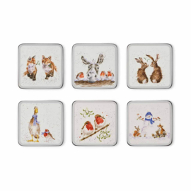 Wrendale Coasters "The Christmas Set" - set van 6