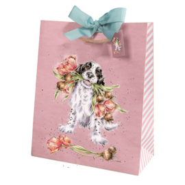 Wrendale large gift bag - "Blooming With Love" - hond