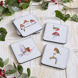 Wrendale Christmas Coasters "Festive Friends" - set van 6