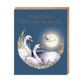 Wrendale greeting card "Sometimes there are no words" - zwaan