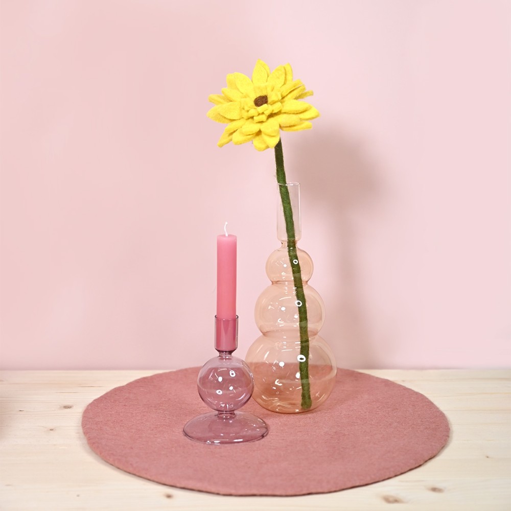 Vilten bloem - Gerbera geel