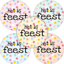 Sticker - het is feest - per 10 assorti