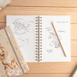 Wrendale A5 Notebook - blanco - "Among the Daisies" - konijn