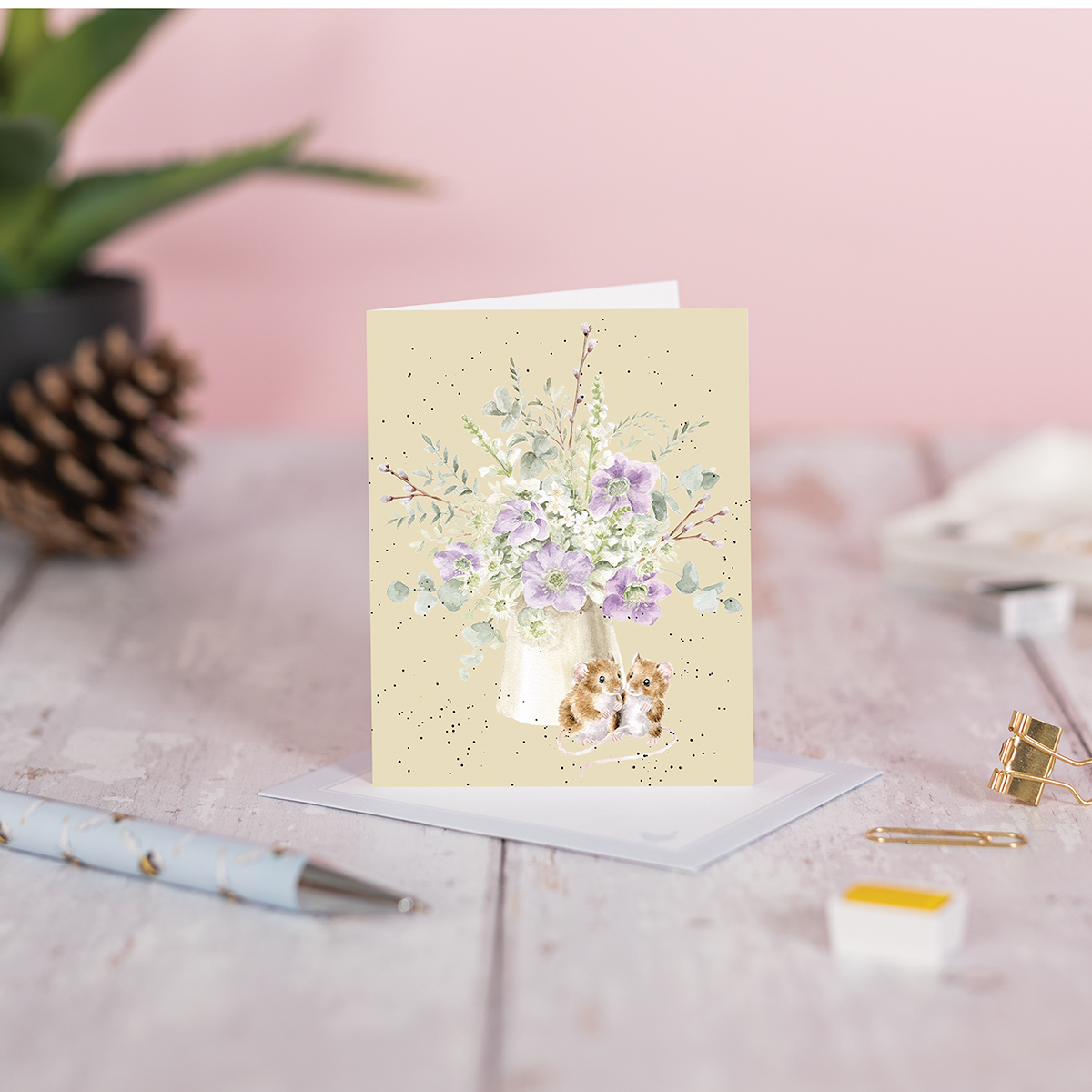 Wrendale mini card "Squeakhearts" - muis
