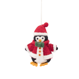 Vilten hanger pinguïn - Kerstman