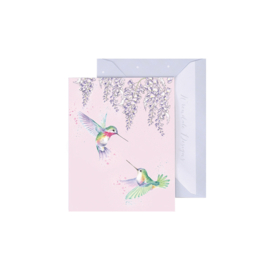 Wrendale mini card "Wisteria Wishes" - kolibri