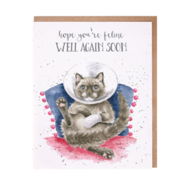 Wrendale greeting card "Feline Well Again Soon" - kat