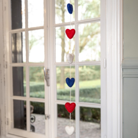 Viltslinger - hartjes rood-wit-blauw