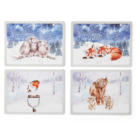 Wrendale Placemats Large "Winter Skies" - set van 4