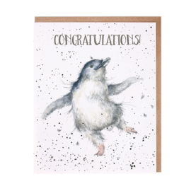Wrendale greeting card "Congratulations!" - pinguin
