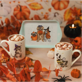 Wrendale Mug & Tray set "Trick or Treat" - poes & hond