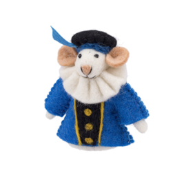 Vilten vingerpopje "Pietermuis" - blauw
