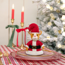 Vilten decoratie kat - Kerstpoes