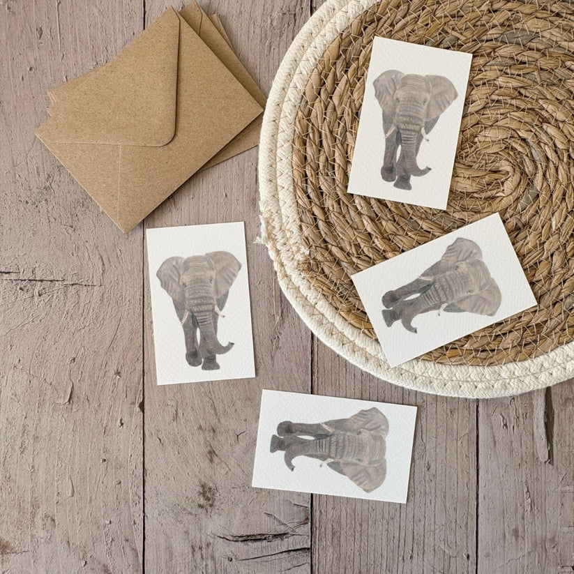 Fencil Art Studio - mini kaartje met envelop - olifant