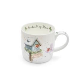 Wrendale Royal Worcester mok - "Santa Stop Here"
