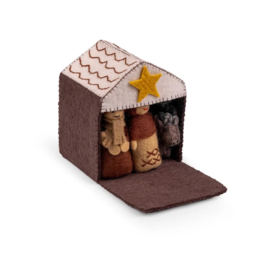 Vilten kerststal - bruin