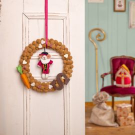 Vilten decoratie hanger "Pietermuis" - cyclaam